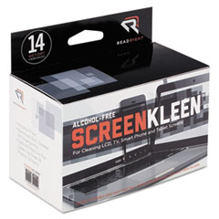 ScreenKleen Alcohol-Free Wipes, Cloth, 5 x 5, 14/Box -