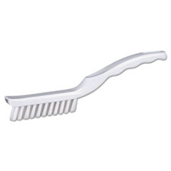 Tile and Grout Brush, 9&quot; Handle, 3 1/2&quot; Brush, White,