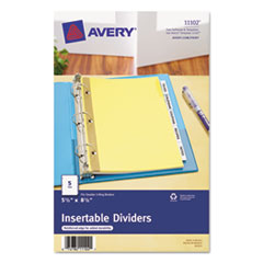 WorkSaver Insertable Tab Index Dividers, 5-Tab, 8-1/2