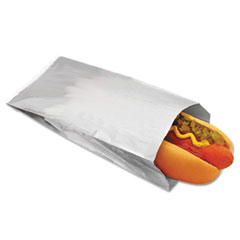 Foil Single-Serve Hot Dog Bags, 3 1/2 x 1 1/2 x 8 1/2,