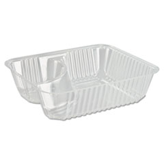 ClearPac Small Nacho Tray, 2-Compartments, Clear,