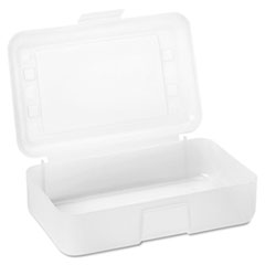 Gem Polypropylene Pencil Box with Lid, Clear, 8 1/2 x 5