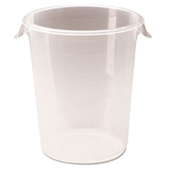 Round Storage Containers, 8qt, 10dia x 10 5/8h, Clear -