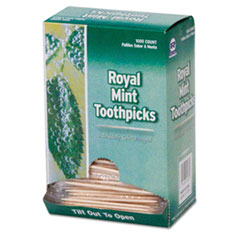 Mint Cello-Wrapped Wood Toothpicks, 2 3/4&quot;, Natural -