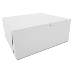 Tuck-Top Bakery Boxes, Paperboard, White, 12 x 12 x