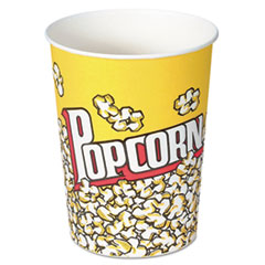 Paper Popcorn Cup, 32 oz, Popcorn Design, 50/Pack -