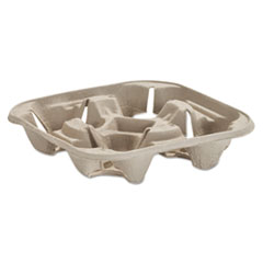 StrongHolder Molded Fiber Cup Tray, 8-22oz, Four Cups - MLD