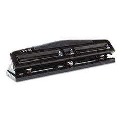 12-Sheet Deluxe Two- and
Three-Hole Adjustable Punch,
9/32&quot; Holes, Black -
PUNCH,3-HOLE,DLUX