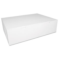 Tuck-Top Bakery Boxes, White, Paperboard, 18 1/2 x 12 x 5