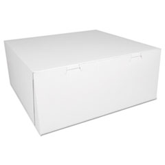 Tuck-Top Bakery Boxes, 14w x 14d x 6h, White, Paperboard -