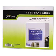 Clear Plastic Sign Holder, Wall Mount, 8 1/2 x 11 -