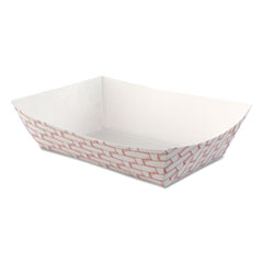 Paper Food Baskets, 2.5lb Capacity, Red/White - C-250
