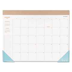 Collections Monthly Desk Pad, 22 x 17, Blue Corners, 2015 -