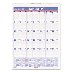Monthly Wall Calendar with Ruled Daily Blocks, 8 x 11,