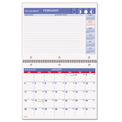 Wirebound Monthly Desk/Wall Calendar, 11 x 8 1/2 -