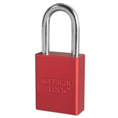 Solid Aluminum Padlocks, 1 1/2&quot; Wide, Red, 2 Keys -