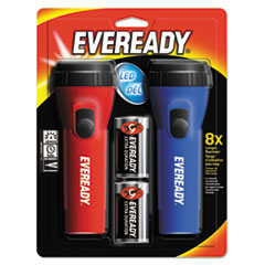 LED Economy Flashlight, Red/Blue, 1 D (Included),