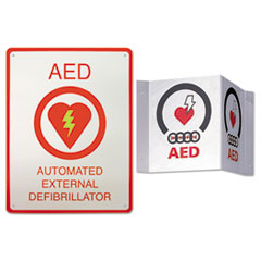 AED Wall Sign Package, 8 1/2 x 11, White/Red - ZOLL