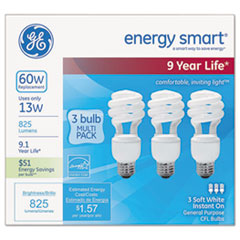 Energy Smart Spiral CFL, 13 Watt, T3 Spira - C-LIGHT BULB