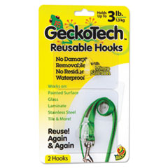 GeckoTech Reusable Hooks, Plastic, 3 lb Capacity,