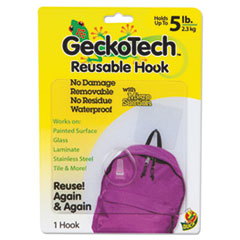 GeckoTech Reusable Hooks, Plastic, 5 lb Capacity,