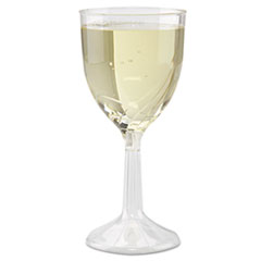 Classicware One-Piece Wine Glasses, 6 oz., Clear,