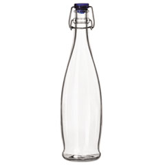 Glass Water Bottle with Wire Bail Lid, 33 7/8 oz, Clear