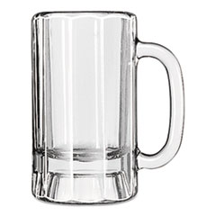 Glass Mugs &amp; Tankards, 14 oz, Clear, Paneled Beer Mug -