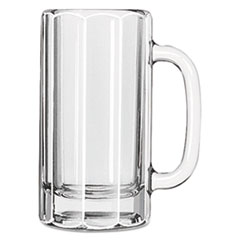 Glass Mugs &amp; Tankards, 12 oz, Clear, Paneled Beer Mug -