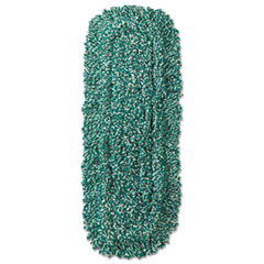 Microfiber Looped-End Dust Mop Heads, 18&quot;, Green -