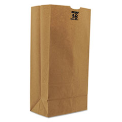 16# Paper Bag, Heavy-Duty,
Brown Kraft, 7-3/4 x 4-13/16
x 16, 500-Bundle - H-DTY
GROCERY BG 16LB KFT 500