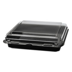 Lunch Box, 1-Comp, Black/Clear, 32oz, 7.91w x