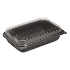 Dinner Box, 1-Comp, Black/Clear, 64oz, 11 1/2w x