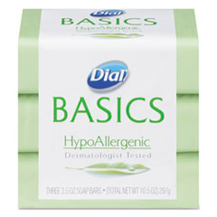 Basics Bar Soap, 3.2 oz Bar, White, 3/Pack - DIAL 3