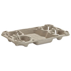 StrongHolder Molded Fiber Cup Tray, 8-44oz, Four Cups -