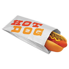 Foil/Paper Bag &quot;King Hot Dog&quot;, 12&quot; x 3 1/2&quot;, Orange,