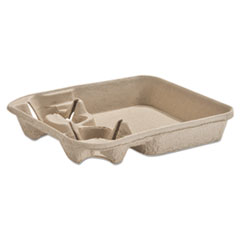 StrongHolder Molded Fiber Cup/Food Tray, 8-22oz, Two