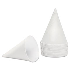 Paper Cone Cups, 4.5oz, White - RLLD RIM PPR CONE CUP 4.5OZ