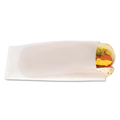 Dry Wax Hot Dog Bag, 8 1/2&quot; x 3 1/2&quot;, White - DRY WX HOT