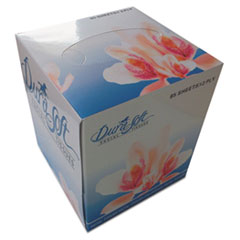 Facial Tissue Cube Box, 2-Ply, White, 85 Sheets/Box -
