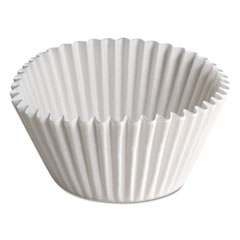 Fluted Bake Cups, 1 1/2&quot; x 1/2&quot; x 3 1/2&quot;, White - WHITE