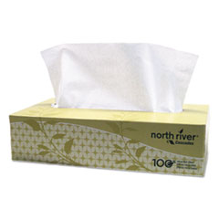 North River Facial Tissue, 2-Ply, 8 x 8, 100/Box -