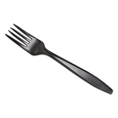 Plastic Cutlery, Heavyweight Forks, 6&quot;, Black - HEAVY