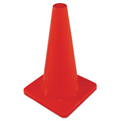 Safety Cone, Unmarked, Plastic, 18&quot; Orange - ORANGE