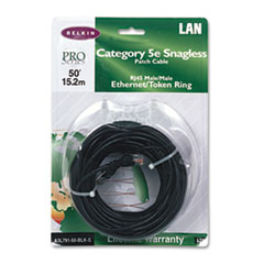 CAT5e Snagless Patch Cable,
RJ45 Connectors, 50 ft.,
Black - CABLE,CAT5E,T
PTCH,50&#39;,BK