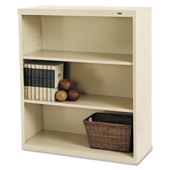 Metal Bookcase, 3 Shelves, 34-1/2w x 13-1/2d x 40h,
