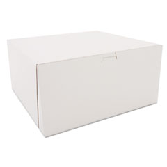 Tuck-Top Bakery Boxes, White, Paperboard, 12 x 12 x 6 -