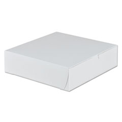 Tuck-Top Bakery Boxes, 9w x 9d x 2 1/2h, White - C-BOX