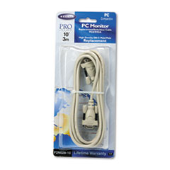 PC Monitor Cable, HDDB15F Connectors, 10 ft. -