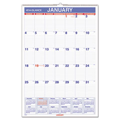 Monthly Wall Calendar with
Ruled Daily Blocks, 15 1/2 x
22 3/4, White, 2015 -
CALENDAR,WALL,15.5X22.75